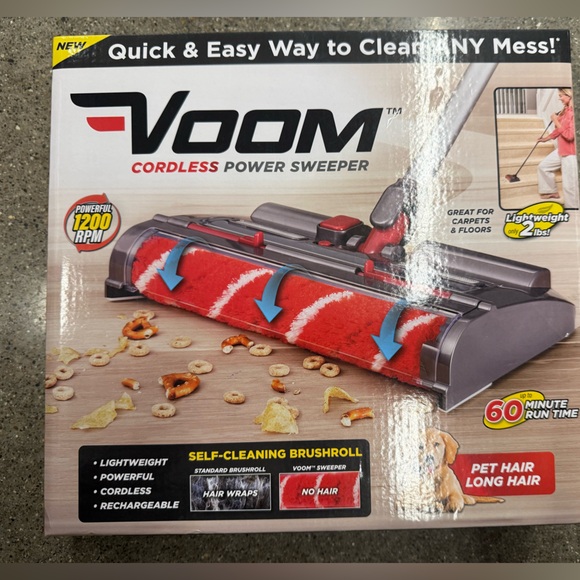 Voom Cordless Power Sweeper - Red new in Box - Picture 1 of 2